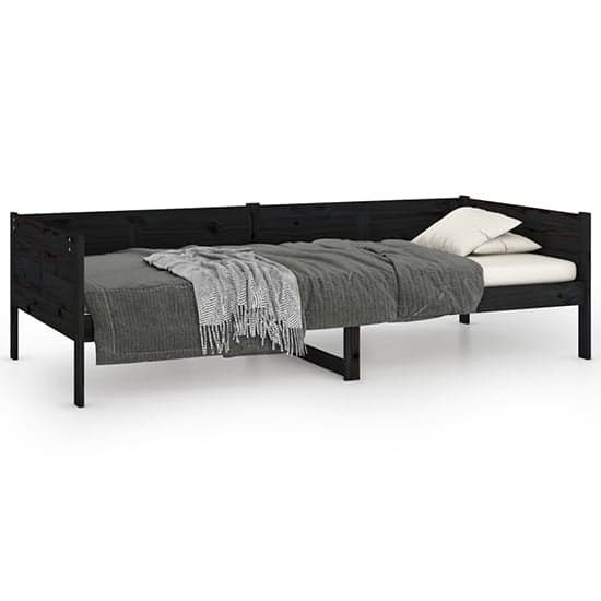 Emeric Solid Pine Wood Single Day Bed In Black_2