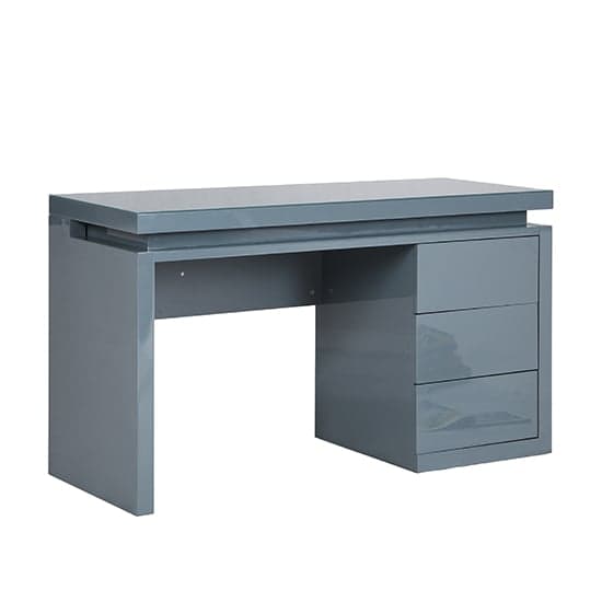 Emerson High Gloss Computer Desk In Grey With LED Lighting_10