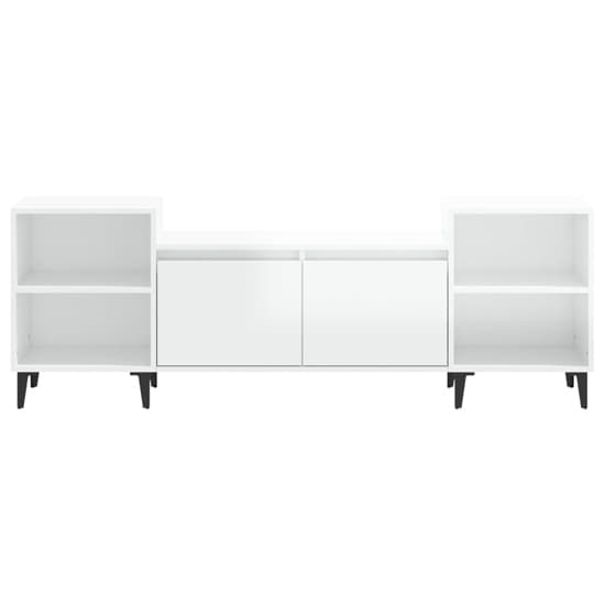 Emery High Gloss TV Stand With 2 Doors 2 Shelves In White_4
