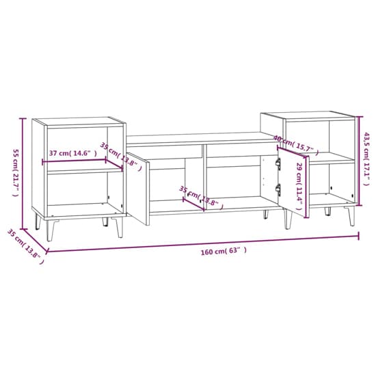 Emery High Gloss TV Stand With 2 Doors 2 Shelves In White_6