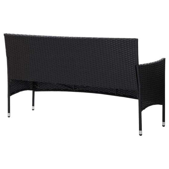 Emery Poly Rattan 3 Seater Garden Sofa With Cushions In Black_5