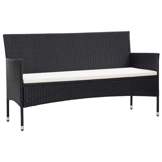 Emery Poly Rattan 3 Seater Garden Sofa With Cushions In Black_1