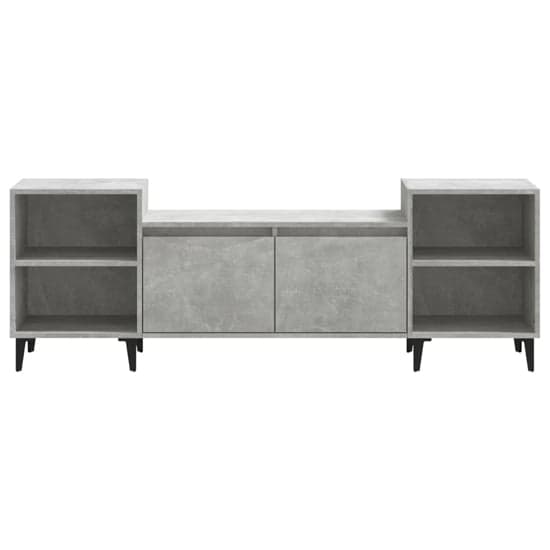 Emery Wooden TV Stand With 2 Doors 2 Shelves In Concrete Effect_4