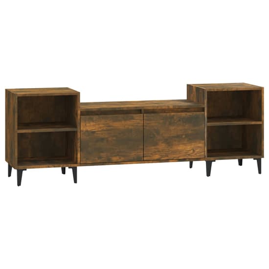 Emery Wooden TV Stand With 2 Doors 2 Shelves In Smoked Oak_3
