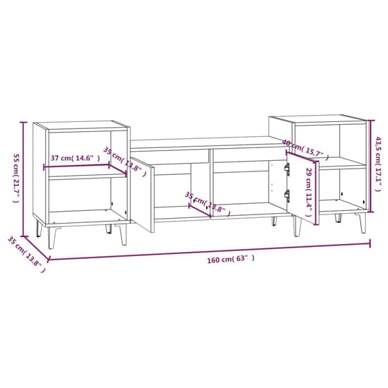 Emery Wooden TV Stand With 2 Doors 2 Shelves In Sonoma Oak_6
