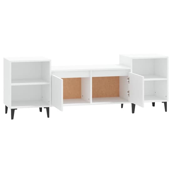 Emery Wooden TV Stand With 2 Doors 2 Shelves In White_5