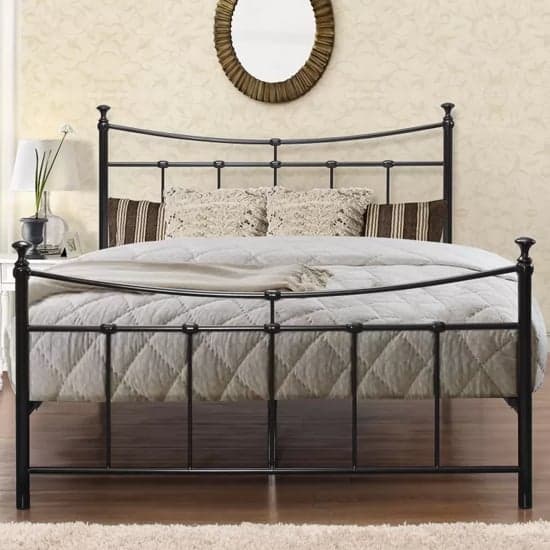 Emilia Metal Small Double Bed In Black_2