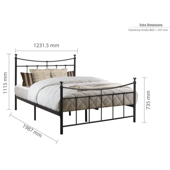 Emilia Metal Small Double Bed In Black_4
