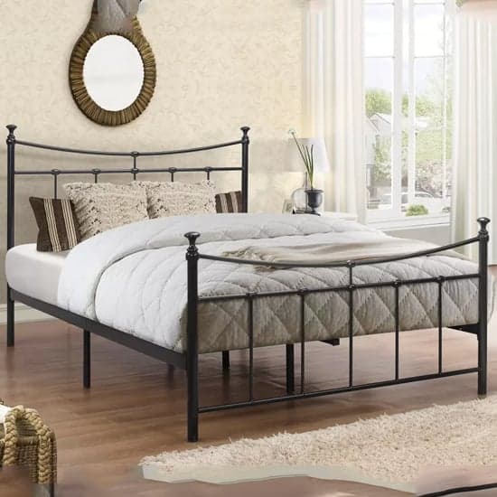 Emilia Metal Small Double Bed In Black_1
