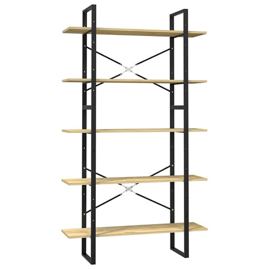 Emlen Extra Large Solid Pinewood 5 Tier Bookcase In Natural_2