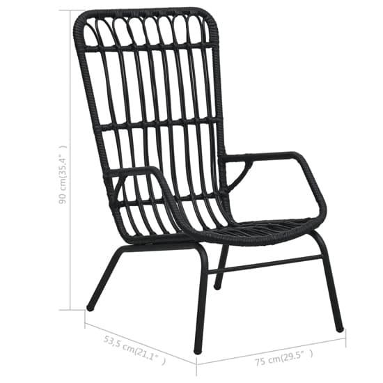 Emma Poly Rattan Garden Seating Chair In Black_5