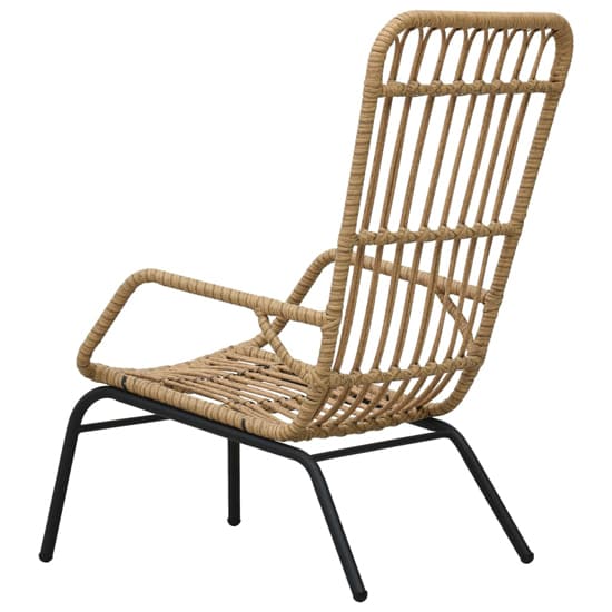Emma Poly Rattan Garden Seating Chair In Light Brown_4