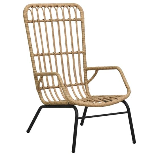 Emma Poly Rattan Garden Seating Chair In Light Brown_1