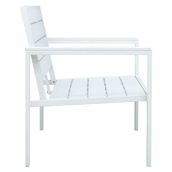 Emma Wooden Garden Seating Bench With Steel Frame In White_4
