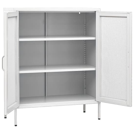 Emrik Steel Storage With 2 Doors In White Furniture in Fashion
