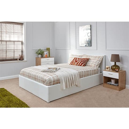 Eltham End Lift Ottoman King Size Bed In White_1
