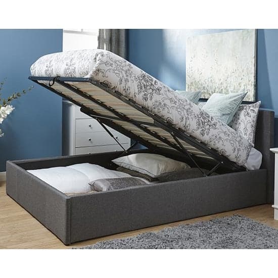 Eltham End Lift Ottoman Fabric Double Bed In Grey_2
