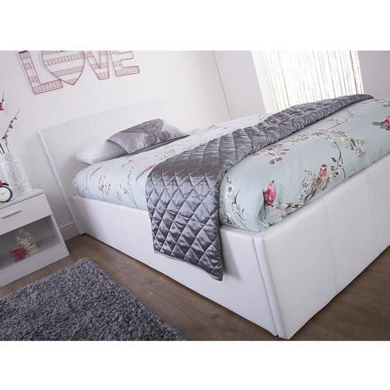 Eltham End Lift Ottoman Faux Leather Small Double Bed In White_3