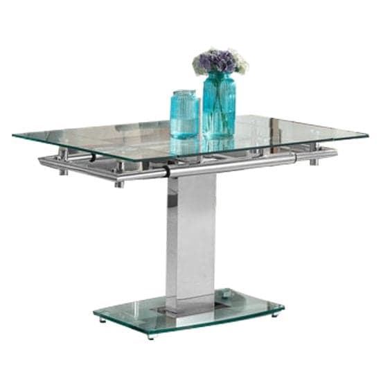 Enke Extending Glass Dining Table With 4 Romeo Grey Chairs Furniture