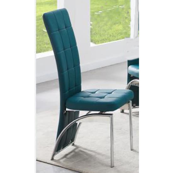 Enke Extending Glass Dining Table With 4 Ravenna Teal Chairs_3