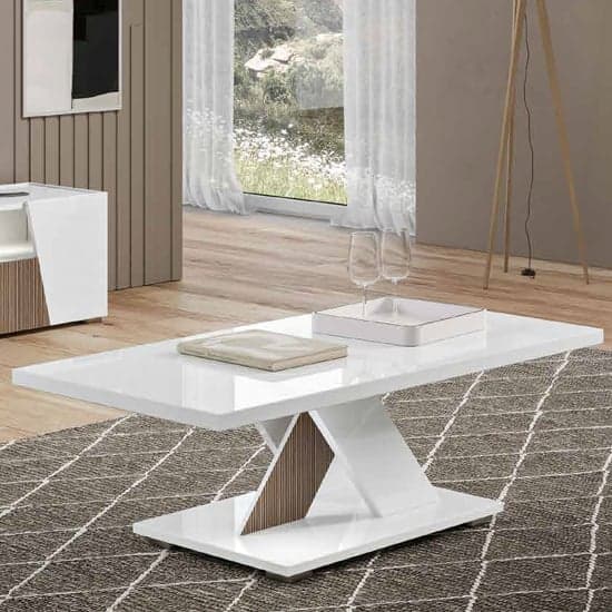 Enna High Gloss Coffee Table Rectangular In White_1