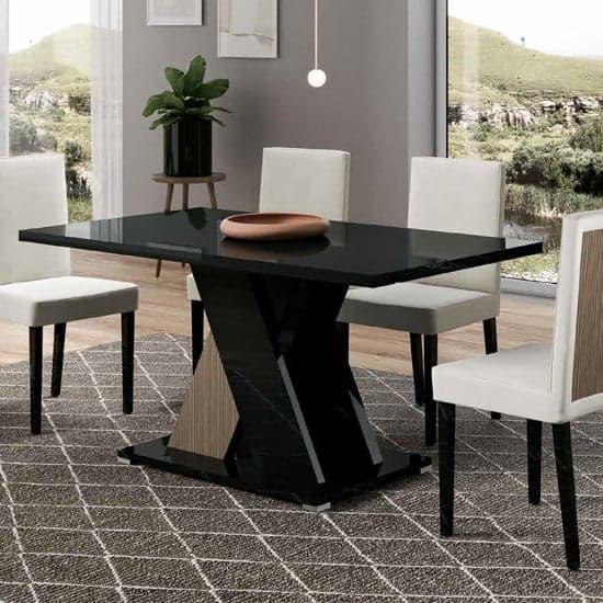 Enna High Gloss Dining Table Rectangular Large In Black_2