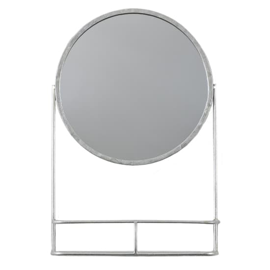 Enoch Wall Mirror With Shelf In Silver Iron Frame_1