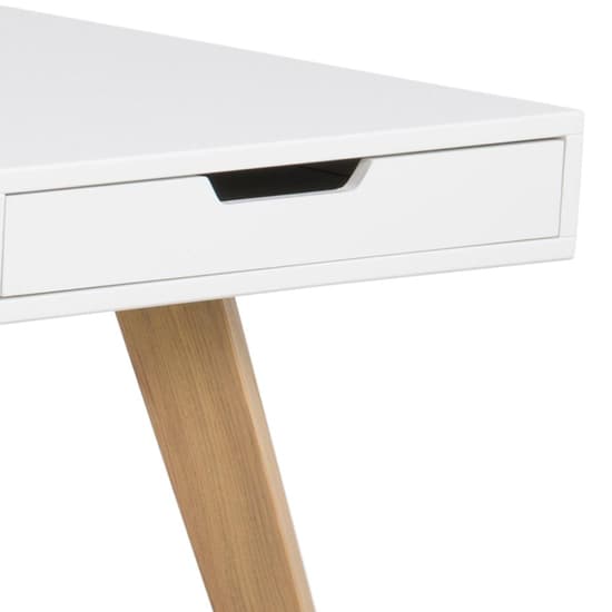 Enoch Wooden Computer Desk With 3 Drawers In White_5