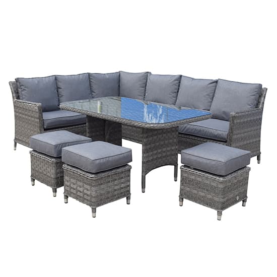 Enola Corner 7 Seater Lounge Dining Set In Multi Grey Weave_4