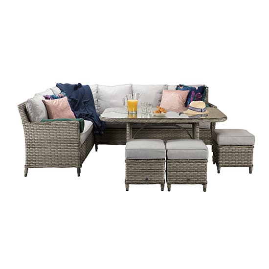 Enola Corner Dining Sofa Set In 3 Wicker Special Grey Weave_3