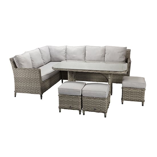 Enola Corner Dining Sofa Set In 3 Wicker Special Grey Weave_4