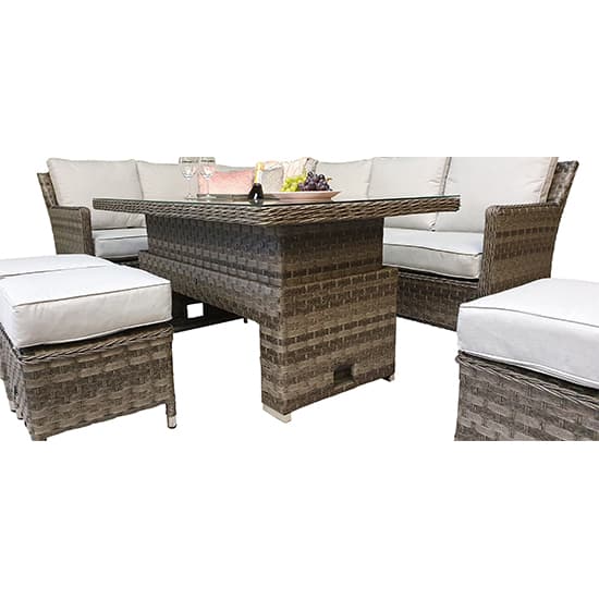 Enola Corner Dining Sofa Set With Lift Table In 3 Wicker Grey_4