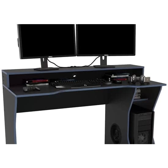 Enzi Wooden Gaming Desk In Black And Blue_2