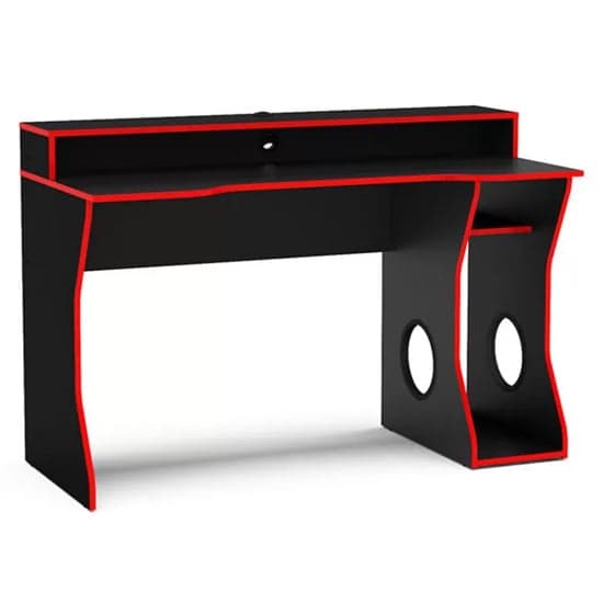 Enzi Wooden Gaming Desk In Black And Red_2