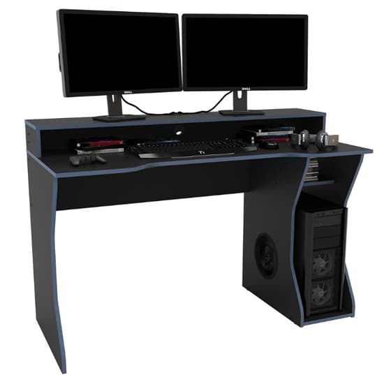 Enzo Wooden Gaming Desk In Black And Blue_2