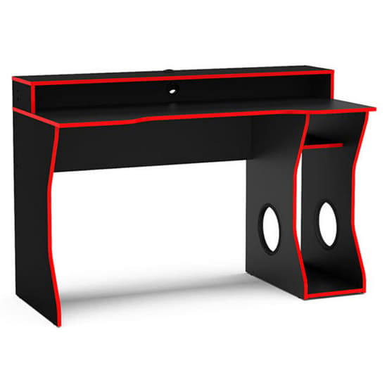 Enzo Wooden Gaming Desk In Black And Red_3