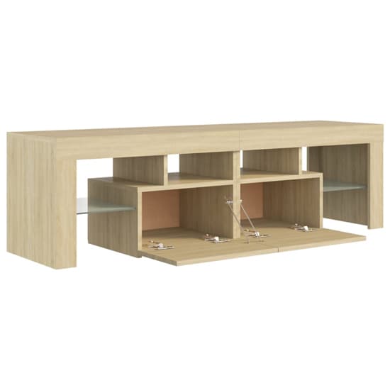 Enzo Wooden TV Stand In Sonoma Oak With LED Lights_8