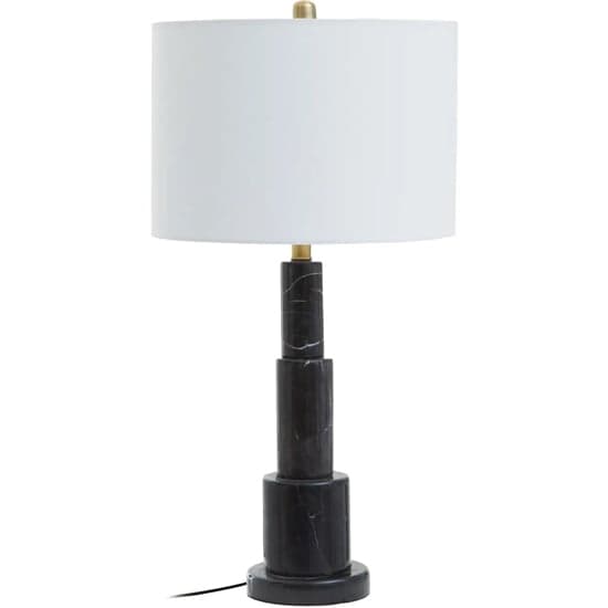 Epinal White Shade Table Lamp With Black Marble Base_1