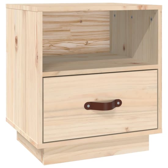 Epix Pine Wood Bedside Cabinet With 1 Drawer In Natural_3