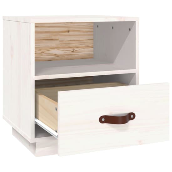 Epix Pine Wood Bedside Cabinet With 1 Drawer In White_5