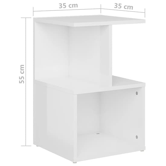 Eracio High Gloss Bedside Cabinet In White_4