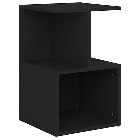 Eracio Wooden Bedside Cabinet In Black_2