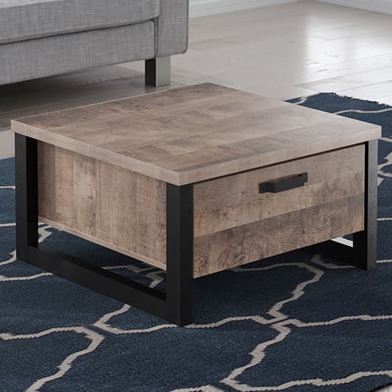 Erbil Wooden Coffee Table With 1 Drawer In Tobacco Oak_3