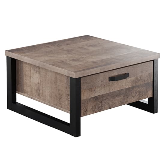 Erbil Wooden Coffee Table With 1 Drawer In Tobacco Oak_5