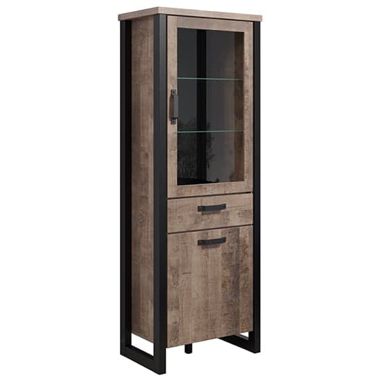 Erbil Wooden Display Cabinet With 2 Doors In Tobacco Oak_5