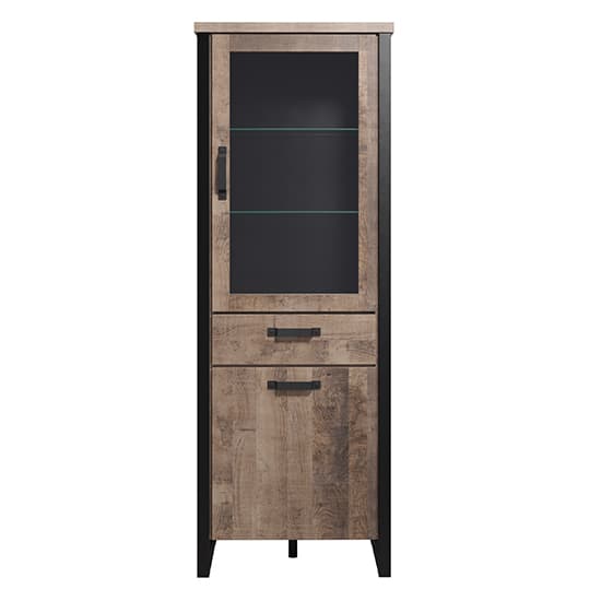 Erbil Wooden Display Cabinet With 2 Doors In Tobacco Oak_6
