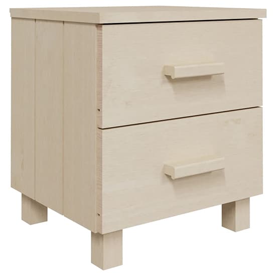 Erez Solid Pinewood Bedside Cabinet In Honey Brown_2