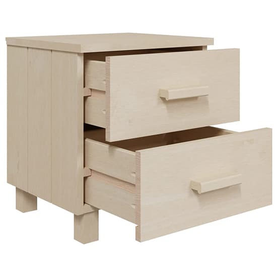 Erez Solid Pinewood Bedside Cabinet In Honey Brown_4
