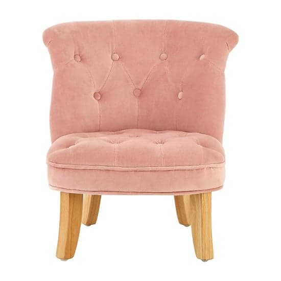 Ernest Kids Upholstered Velvet Chair In Pink_2