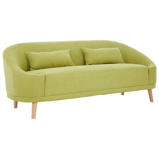Errai Upholstered Linen Fabric 3 Seater Sofa In Green_2